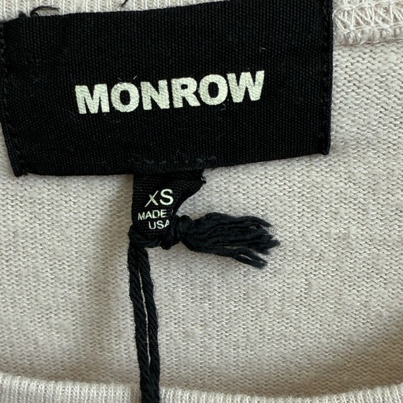 NWT- Monrow Lightweight Terry Sweatshirt- Size XS - Picture 2 of 3